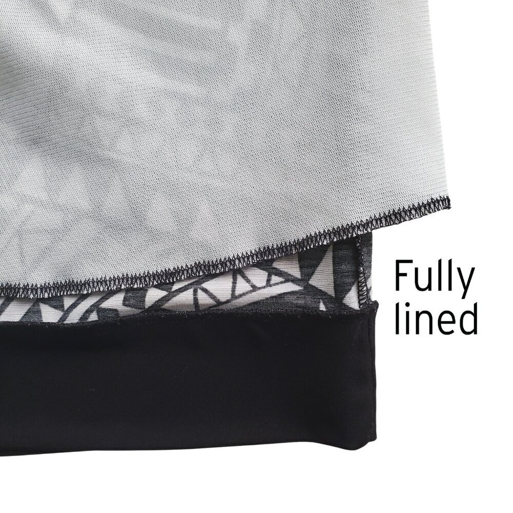 60s Mod Print Retro Nina Ricci Style Sleeveless Dress Black & White Shift Dress - Picture 8 of 16